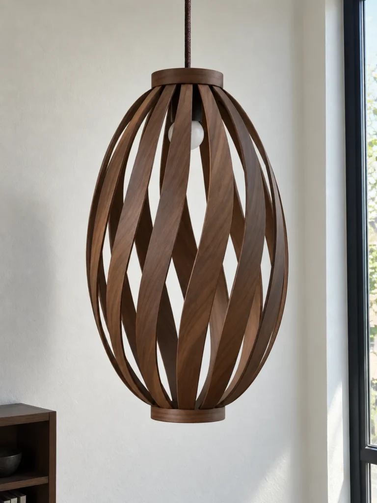 Ribbon walnut pendant